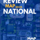 "Review MAP 2025 National" MAP logo in the bottom right corner and in the background you can see an urban landscape from a birds eye view.